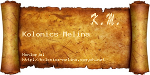 Kolonics Melina névjegykártya